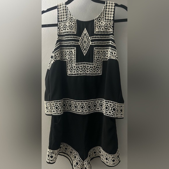 Parker Pants - Parker shorts romper embroidered with pockets - back zipper and flap detail